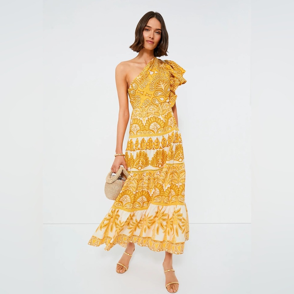 Farm Rio Ainika Tapestry One-Shoulder Maxi